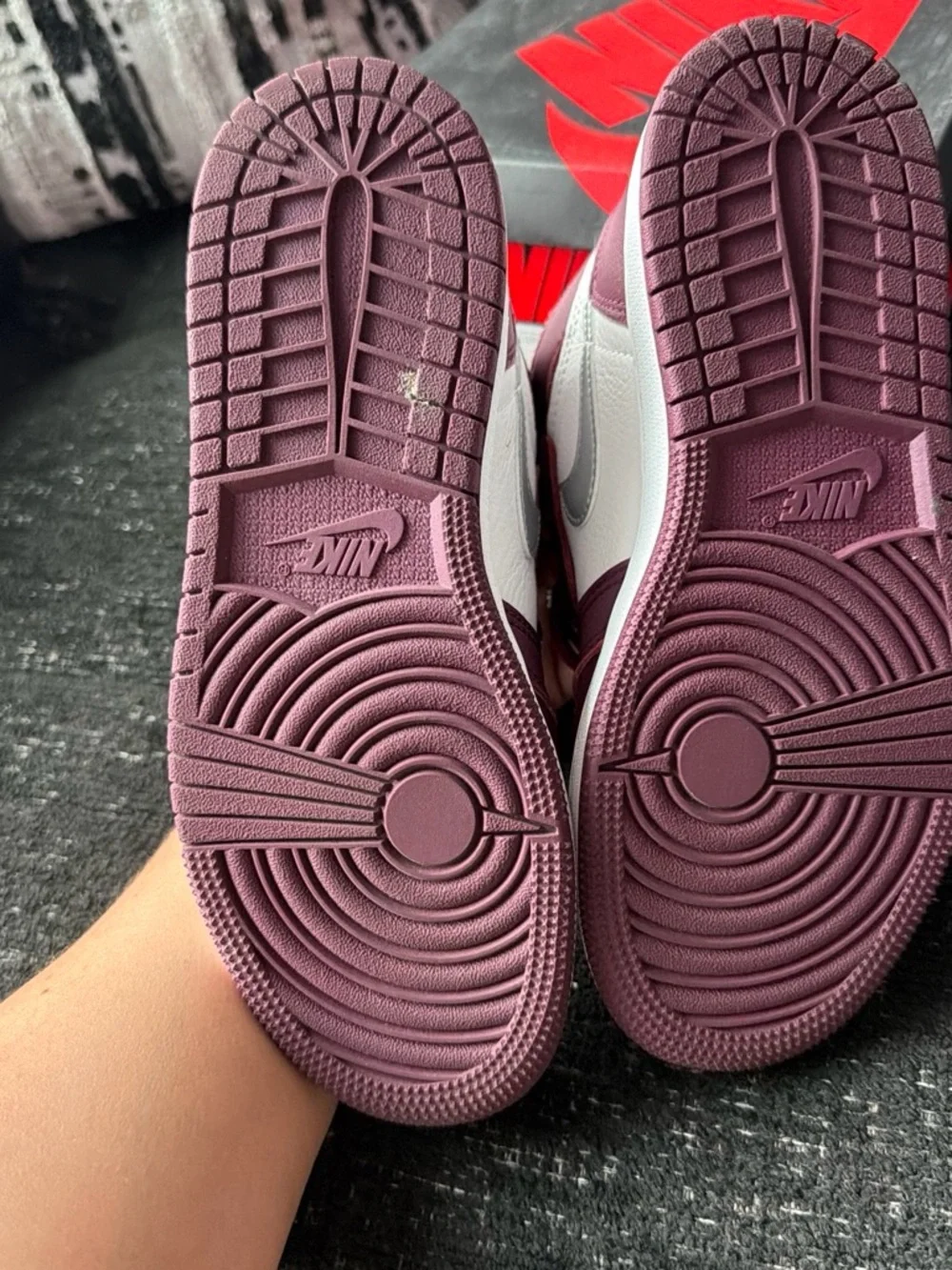 Jordan Kids High-Top Sneakers in Burgundy and White